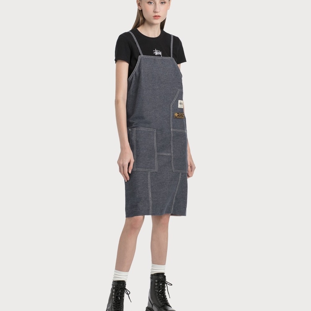 STUSSY APRON DENIM DRESS